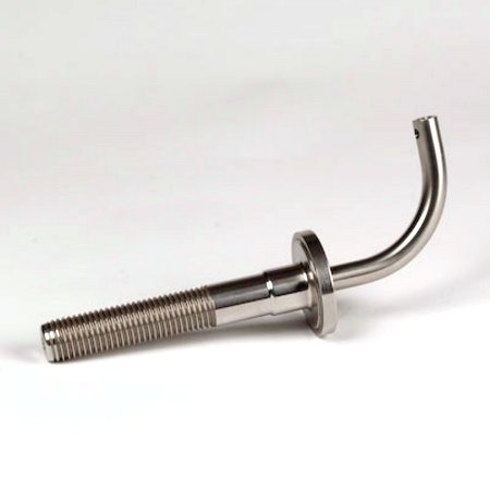 Gebogen inox buis met schroefdraad